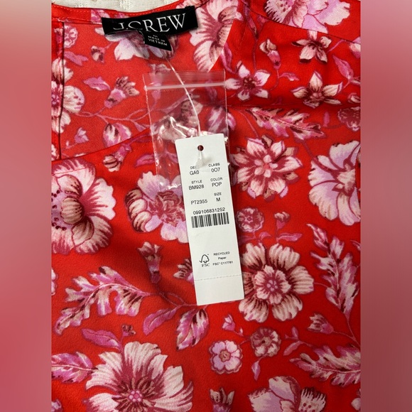 NWT J. Crew Winter garden top in poppy fields Blouse - Picture 8 of 9